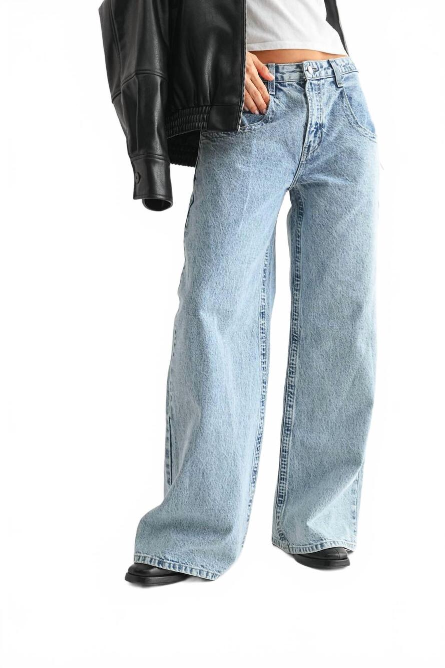 NEW JUST BLACK DENIM women's med relaxed straight jeans in blue